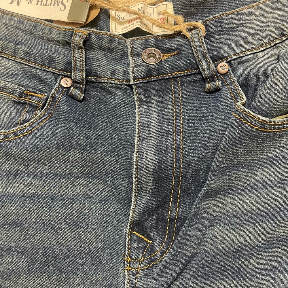 SMITH Men's Straight Fit Denim Jeans - Classic Blue - Picture 7 of 8